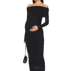 Black Off-Shoulder Bumpsuit Dress